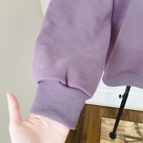 New Wang Logo Letter Purple Crew Neck dropped shoulder Relax Fit Sweatshirt - Picture 3 of 9